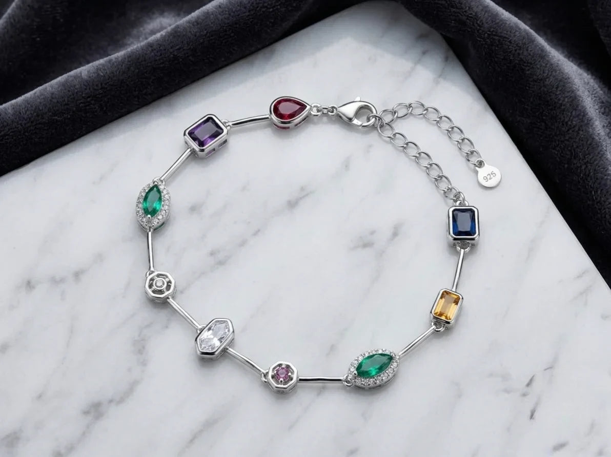 Aurora Gemstone Charm Bracelet
