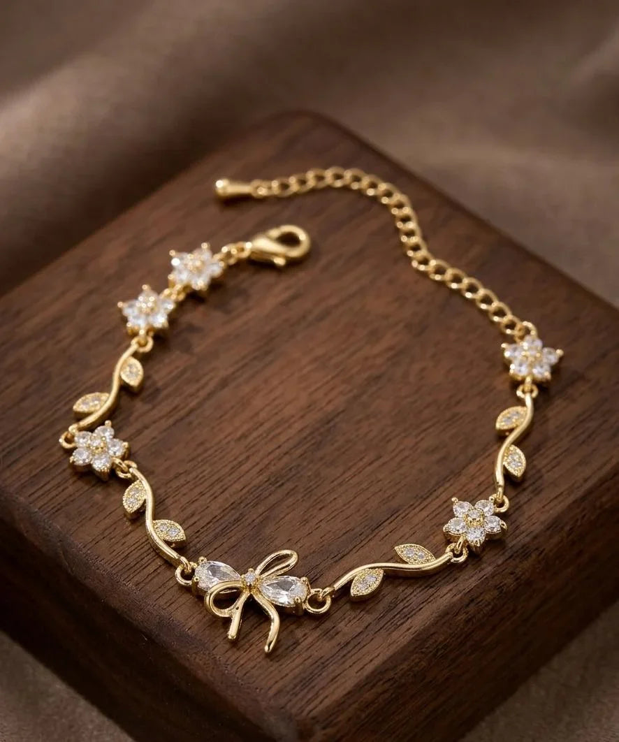Crystal Bloom Bow Bracelet