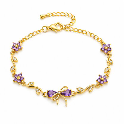 Lavender Bloom Charm Bracelet