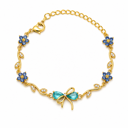 Azure Blossom Bow Bracelet