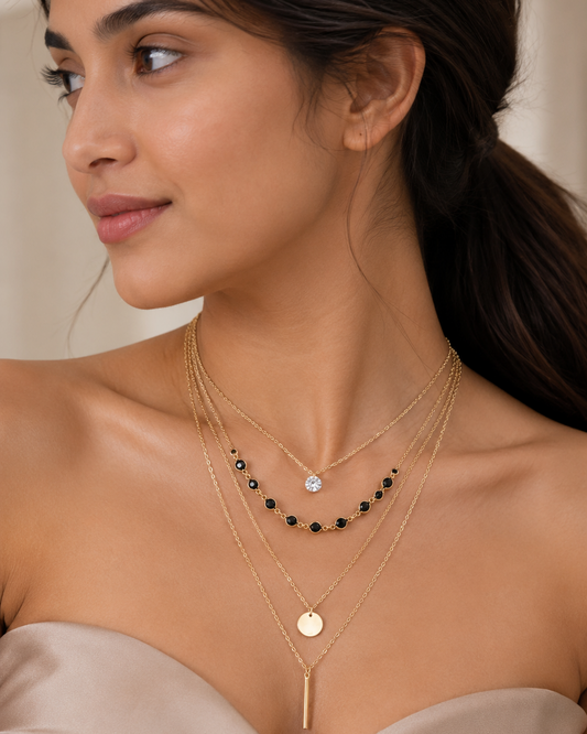 Celeste Layered Charm Necklace Set