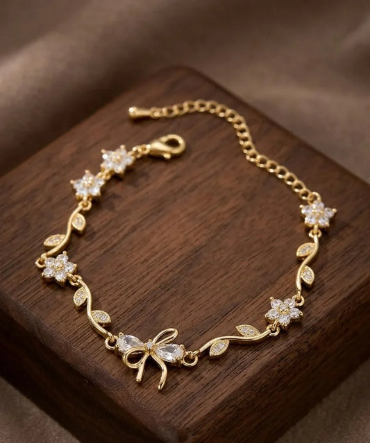 Crystal Bloom Bow Bracelet