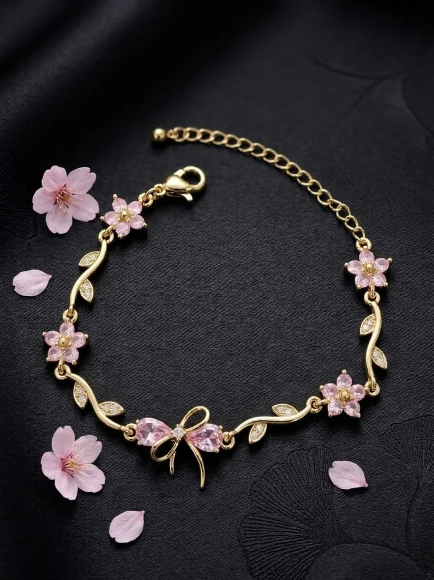 Cherry Bloom Bow Bracelet