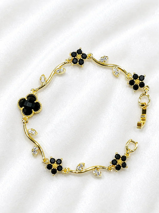 Midnight Clover Anti-Tarnish Bracelet