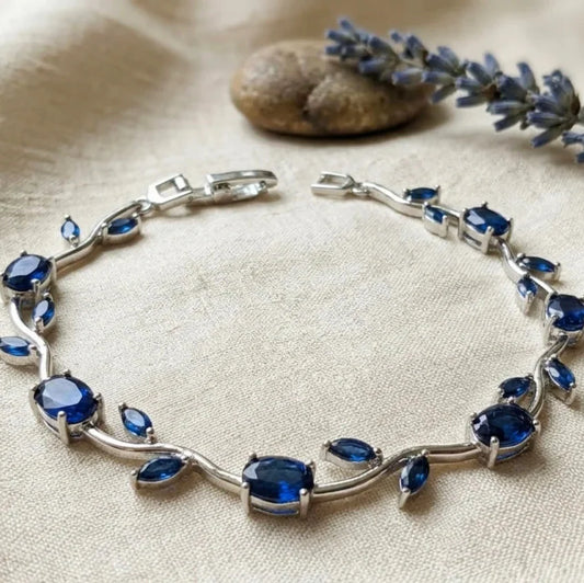 Sapphire Bloom Anti-Tarnish Bracelet