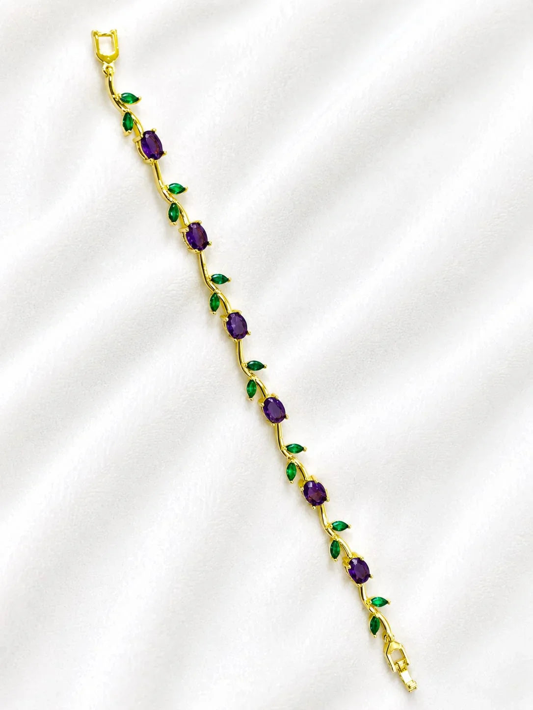Amethyst Vine Anti-Tarnish Bracelet