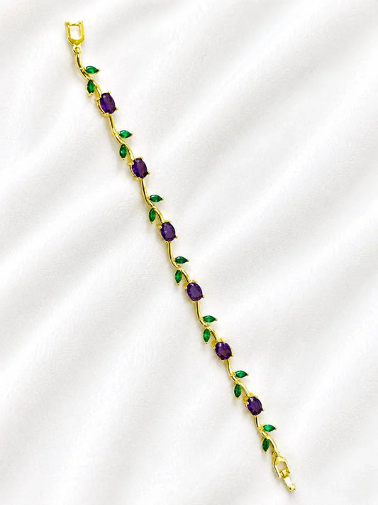 Amethyst Vine Anti-Tarnish Bracelet