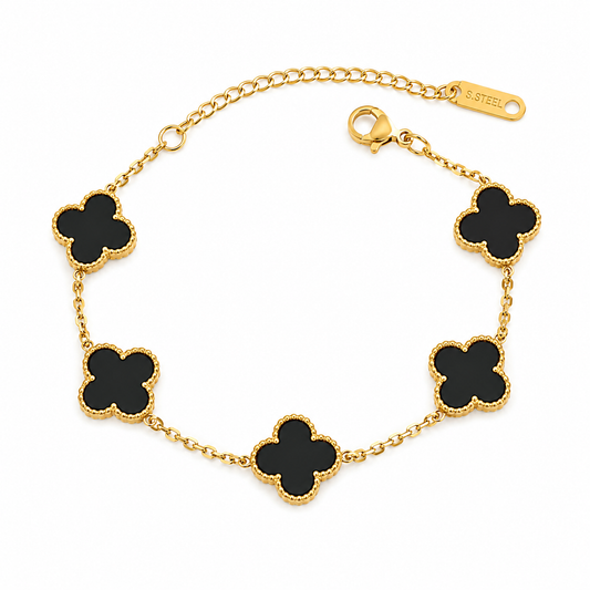 Midnight Clover Chain Bracelet
